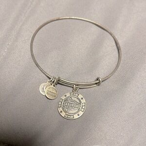 Alex and Ani 2014 Las Vegas Welcome Sign Poker Chip Silver Bangle